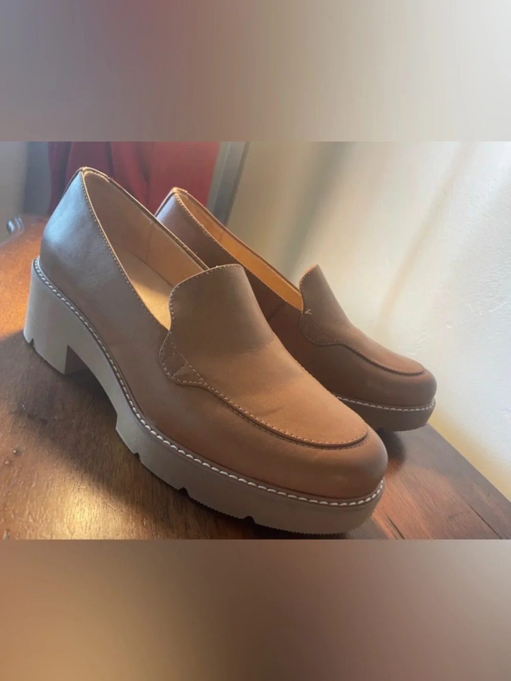 Women’s‎ Naturalizer Cabaret Lug Sole Loafers in English Tea Brown size 41 EUC